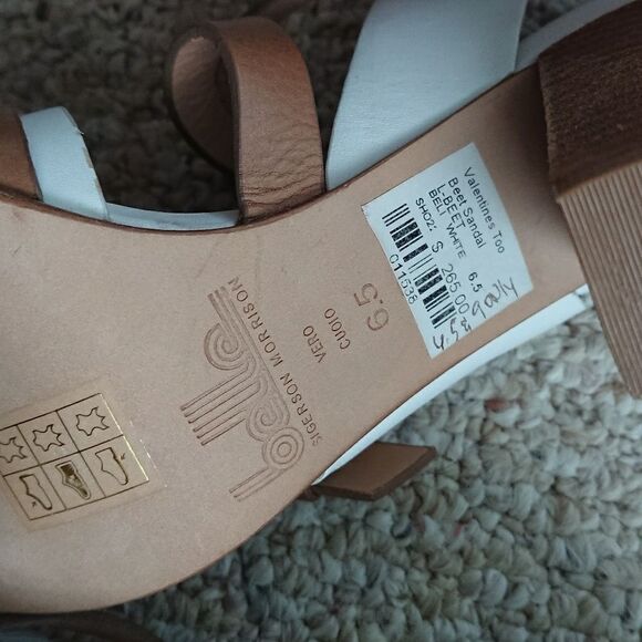 Sigerson Morrison white & brown beet sandals size 36.5 - Picture 6 of 8